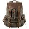 WUDON Leather Backpack for Men Waxed Canvas Shoulder Rucksack CarryOn Travel Backpack Grey