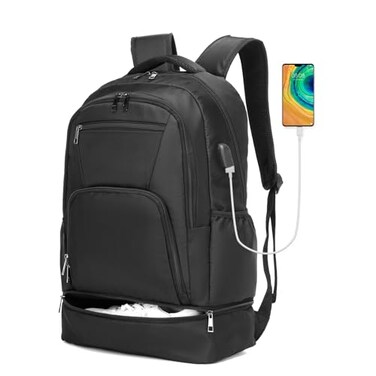 seyfocnia Gym Backpack for MenGym Bag with Shoe Compartment Lightweight Travel Workout Sports Backpack with USB Charging Port