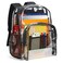 Vorspack Clear Backpack Heavy Duty PVC Transparent Backpack Extra Large Clear Backpacks with Reinforced Strap for College Workplace Security Black