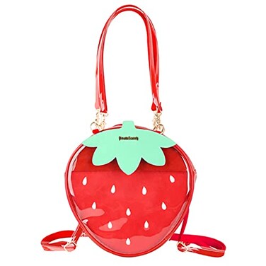 TAMMYFLYFLY WILDFINDING Ita Bag Strawberry Fruit Shoulder Bag Satchel Backpack Casual DaypackKawaii DIY Cosplay Strawberry Daypack Red
