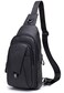 BULLCAPTAIN Leather Sling Bag for Men Multipocket Crossbody Chest Bag Travel Casual Shoulder Backpack Black
