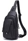 BULLCAPTAIN Leather Sling Bag for Men Multipocket Crossbody Chest Bag Travel Casual Shoulder Backpack Black