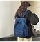 TYHOTULY Classic Retro Denim Backpack Y2K Aesthetic Shoulder Bag Lightweight Daypack Casual Jeans Backpack for College Blue