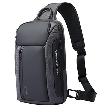 BANGE Crossbody Backpack Shoulder bags for Men Waterproof Sling Bag 7566Grey