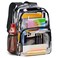 Vorspack Clear Backpack Heavy Duty Large Clear Bookbag Transparent See Through Backpack Plastic Backpacks for College Work Travel Black