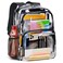 Vorspack Clear Backpack Heavy Duty Large Clear Bookbag Transparent See Through Backpack Plastic Backpacks for College Work Travel Black