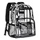 Vorspack Clear Backpack Heavy Duty Large Transparent Bookbag for Adults See Through Backpack for College Work Travel Black