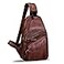 IVTG Genuine Leather Sling Bag Chest Shoulder Hiking Backpack Vintage Handmade Crossbody Daypack Coffee OneSize