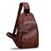 IVTG Genuine Leather Sling Bag Chest Shoulder Hiking Backpack Vintage Handmade Crossbody Daypack Coffee OneSize