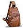 IVTG Genuine Leather Sling Bag Chest Shoulder Hiking Backpack Vintage Handmade Crossbody Daypack Brown OneSize