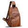 IVTG Genuine Leather Sling Bag Chest Shoulder Hiking Backpack Vintage Handmade Crossbody Daypack Brown OneSize