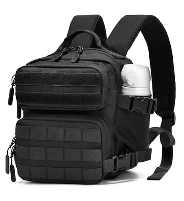 FLWVOG 9L Mini Backpack for Men and Women Small Backpack for Gym Hiking Travel Sports Running Black