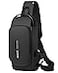 Geanbun Sling Bag for Men AntiTheft USB Crossbody Backpack Waterproof Chest Daypack Lightweight Shoulder Bag Black