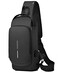 Geanbun Sling Bag for Men AntiTheft USB Crossbody Backpack Waterproof Chest Daypack Lightweight Shoulder Bag Black