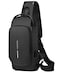 Geanbun Sling Bag for Men AntiTheft USB Crossbody Backpack Waterproof Chest Daypack Lightweight Shoulder Bag Black