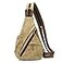 KL928 PU Leather Sling Bag Small Crossbody Backpack Shoulder Casual Daypack Rucksack for Men WomenLight Coffee