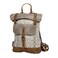 Myra Bag Classy Leather Upcycled Canvas Backpack S1237 135 W x 19 H x 45 D Ivory Brown