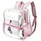 Keepcross Stadium Approved Clear Backpack 12x6x12 Clear Bag for Sporting Events Concerts Festivals for Women Rose Gold