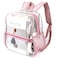 Keepcross Stadium Approved Clear Backpack 12x6x12 Clear Bag for Sporting Events Concerts Festivals for Women Rose Gold