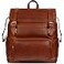 Time Resistance Leather Backpack Full Grain Real Leather Travel Bag and CarryOn Rucksack Cognac Brown
