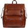 Time Resistance Leather Backpack Full Grain Real Leather Travel Bag and CarryOn Rucksack Cognac Brown