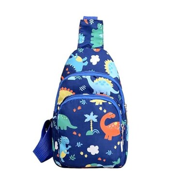Hiflyer Kids Crossbody Sling Bag Small Nylon Travel Cartoon Bag Blue