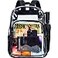 gxtvo Clear Backpack Heavy Duty Transparent Bookbag See Through Backpacks for Women Men Black