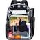 gxtvo Clear Backpack Heavy Duty Transparent Bookbag See Through Backpacks for Women Men Black