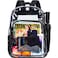 gxtvo Clear Backpack Heavy Duty Transparent Bookbag See Through Backpacks for Women Men Black