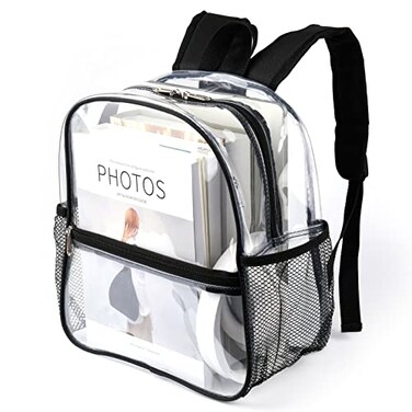 Keepcross Stadium Approved Clear Backpack 12x6x12 Mini Clear Bag for Stadium Events Sporting Events Festivals Concerts Small Transparent Backpack for Women Men