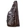 KPYWZER Vintage Genuine Leather Sling Bag Backpack for Men Crossbody with Cellphone Stand Chain Chest Shoulder Crossbody Daypack Coffee