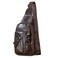 KPYWZER Vintage Genuine Leather Sling Bag Backpack for Men Crossbody with Cellphone Stand Chain Chest Shoulder Crossbody Daypack Coffee