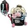W Lamb William Lamb Harley Quinn Batman Black Faux Leather Backpack Featuring Eye Catching Face Design Black Kids Regular