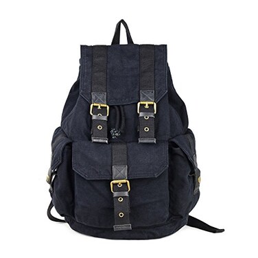 GOOTIUM 21101GRYS Specially High Density Thick Canvas Backpack Rucksack Black Small Size
