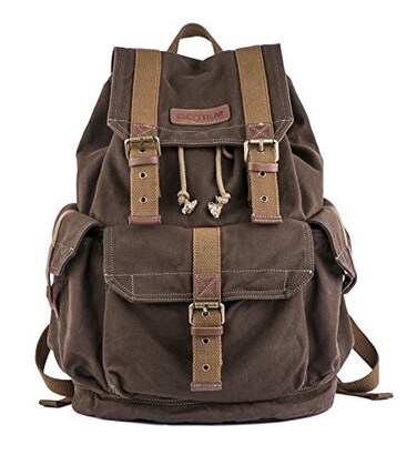 GOOTIUM 21101CF Specially High Density Thick Canvas Backpack RucksackCoffee