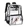 MUSEVOS Clear Backpack Stadium Approved Heavy Duty See Through Book Bag Black Transparent