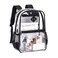MUSEVOS Clear Backpack Stadium Approved Heavy Duty See Through Book Bag Black Transparent