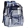 Vorspack Clear Backpack Heavy Duty PVC Transparent Backpack with Reinforced Strap for College Workplace Navy