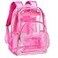 Vorspack Clear Backpack Heavy Duty PVC Transparent Backpack with Reinforced Strap for College Workplace Pink