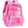 Vorspack Clear Backpack Heavy Duty PVC Transparent Backpack with Reinforced Strap for College Workplace Pink