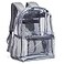 Vorspack Clear Backpack Heavy Duty PVC Transparent Backpack with Reinforced Strap for Workplace Grey