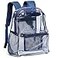 Vorspack Clear Backpack Heavy Duty PVC Transparent Backpack with Reinforced Strap for Work Navy