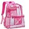 Vorspack Clear Backpack Heavy Duty PVC Transparent Backpack with Reinforced Strap for Work Pink