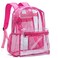 Vorspack Clear Backpack Heavy Duty PVC Transparent Backpack with Reinforced Strap for Work Pink