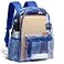 Vorspack Clear Backpack Heavy Duty PVC Transparent Backpack with Reinforced Strap for Work Blue