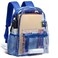 Vorspack Clear Backpack Heavy Duty PVC Transparent Backpack with Reinforced Strap for Work Blue