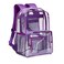 Vorspack Clear Backpack Heavy Duty PVC Transparent Backpack with Reinforced Strap Large Capacity for College Workplace Security Purple