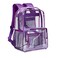 Vorspack Clear Backpack Heavy Duty PVC Transparent Backpack with Reinforced Strap Large Capacity for College Workplace Security Purple