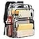 Vorspack Clear Backpack Heavy Duty Large Clear Bookbag Transparent Backpacks See Through Backpack for College Work Travel Festival Black