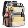 Vorspack Clear Backpack Heavy Duty Large Clear Bookbag Transparent Backpacks See Through Backpack for College Work Travel Festival Black